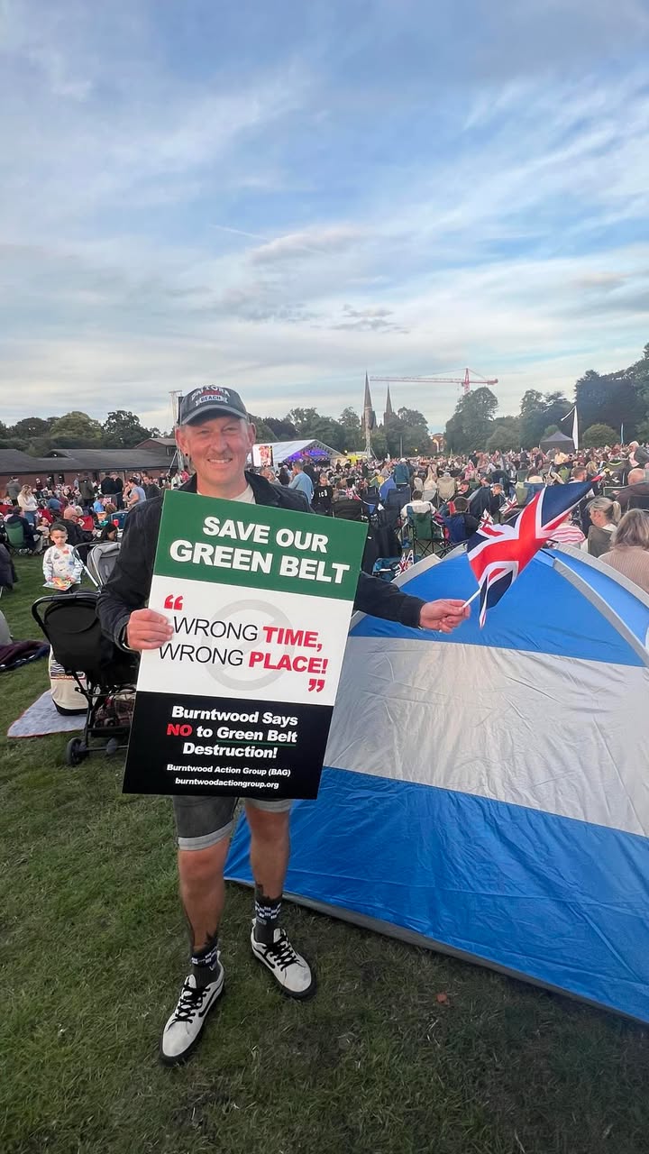 Our Green Belt Flag (sign) Flies at the Lichfield&nbsp;Proms